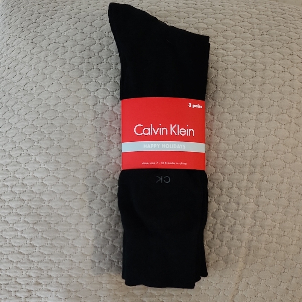 Calvin Klein Black Dress Socks Essential Comfort